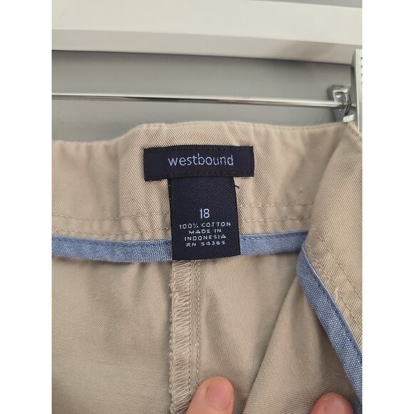 Westbound Beige Chino Straight Leg High Rise Career Casual Pants Womans Size 18 - Picture 4 of 4
